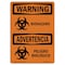 Signmission Safety Sign, OSHA WARNING, 7" Height, 10" Width, Biohazard Bilingual, Landscape, D-L-12491 OS-WS-D-710-L-12491 - alternate 1